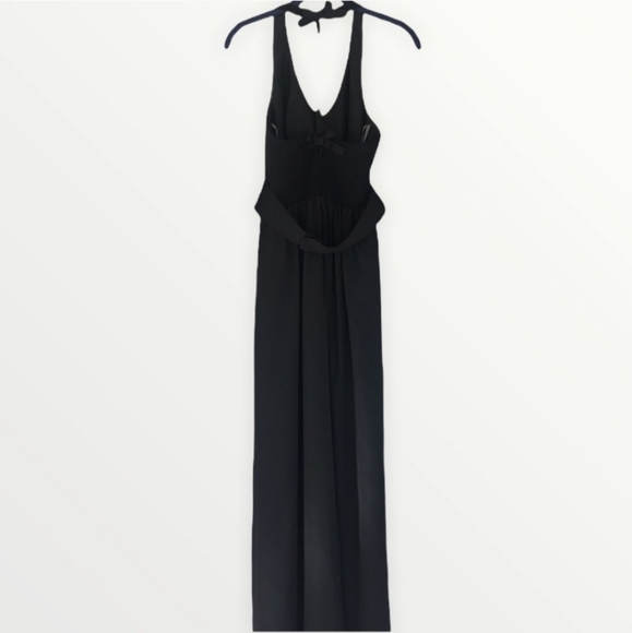 WHITE BY VERA WANG V-Neck Halter Gown with Sash - Picture 4 of 7